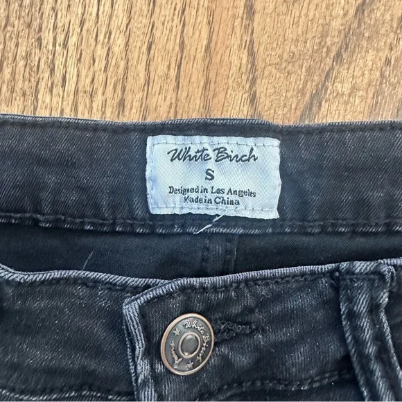 White Birch Distressed Skinny Jeans Raw Hem Black Gray Size Small - Picture 7 of 11